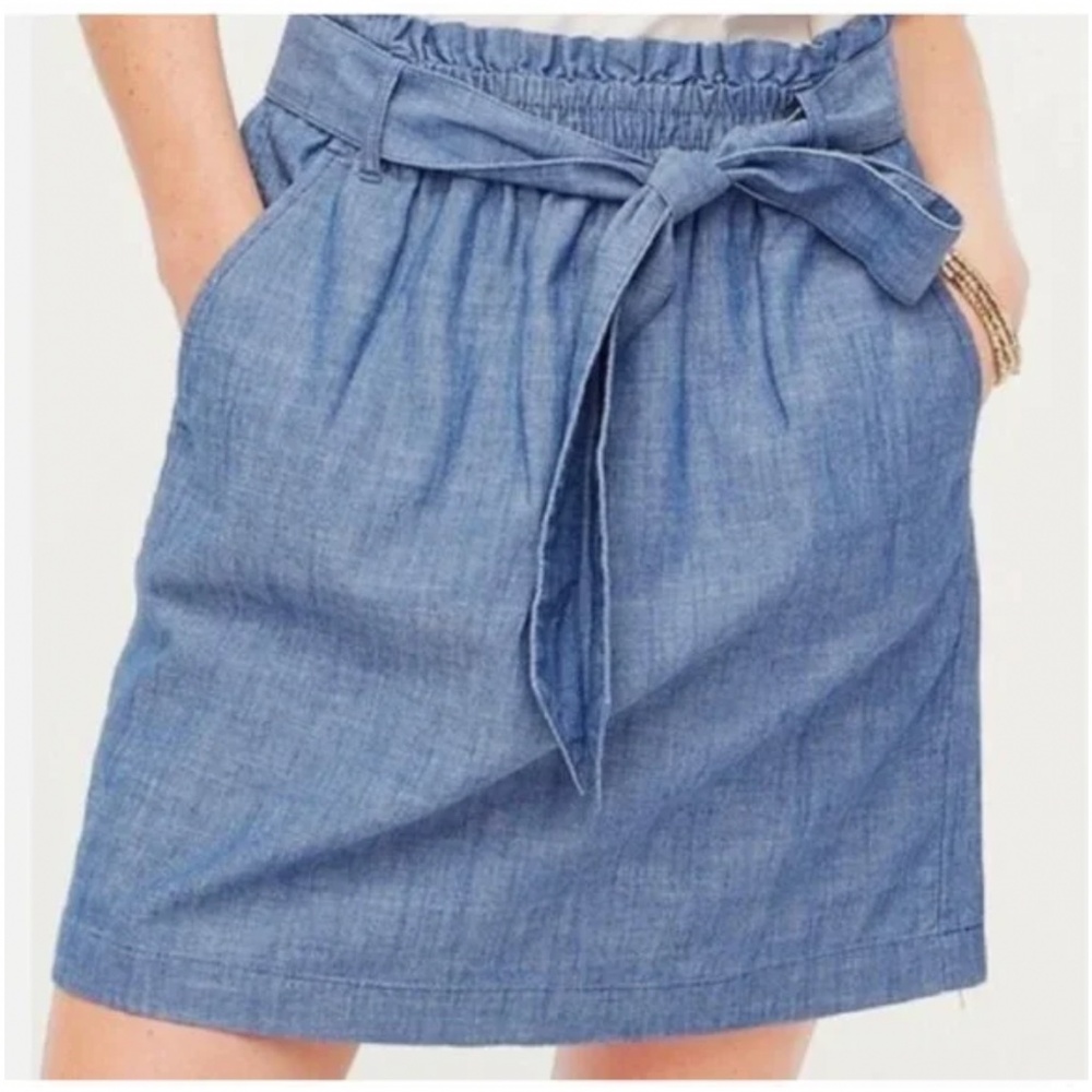 J. Crew Blue Denim Chambray Skirt Size 8